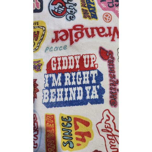 Wrangler Free People Cowgirl Heaven Wide Barrel Leg Jeans Retro Pop Art sz 28x28 - Picture 13 of 15